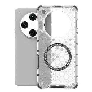 For OPPO Find X8 Pro 5G Honeycomb Magnetic Ring Shockproof Phone Case(White)