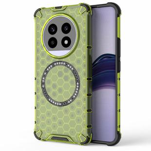 For Realme 13 Pro 5G Global Honeycomb Magnetic Ring Shockproof Phone Case(Green)