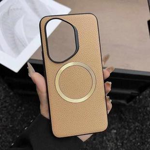 For Honor 400 Pro Global 160.8mm CD Magsafe Magnetic Litchi Texture Phone Case(Khaki)