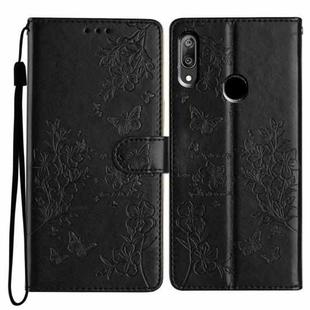 For Huawei P Smart Z Butterfly Love Flower Embossed Leather Phone Case(Black)