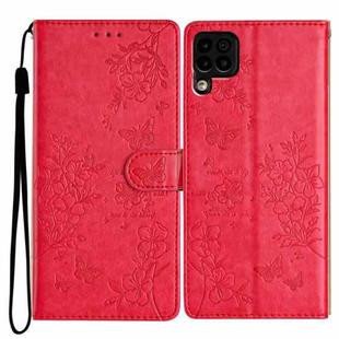 For Huawei P40 lite Butterfly Love Flower Embossed Leather Phone Case(Red)