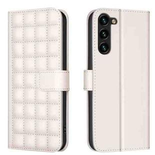 For Samsung Galaxy S21 FE 5G Square Texture Leather Phone Case(Beige)