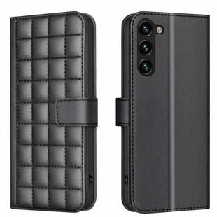 For Samsung Galaxy S21 FE 5G Square Texture Leather Phone Case(Black)
