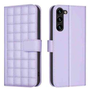 For Samsung Galaxy S23+ 5G Square Texture Leather Phone Case(Purple)