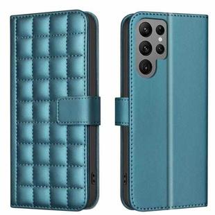 For Samsung Galaxy S24 Ultra 5G Square Texture Leather Phone Case(Green)