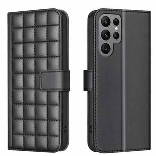 For Samsung Galaxy S24 Ultra 5G Square Texture Leather Phone Case(Black)