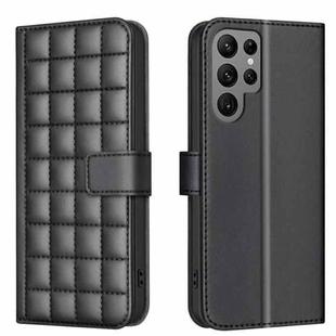 For Samsung Galaxy S25 Ultra 5G Square Texture Leather Phone Case(Black)