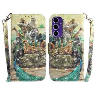 For Samsung Galaxy S24 FE 5G 3D Colored Horizontal Flip Leather Phone Case(Zoo)