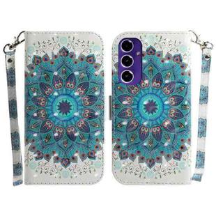 For Samsung Galaxy S24 FE 5G 3D Colored Horizontal Flip Leather Phone Case(Peacock Wreath)