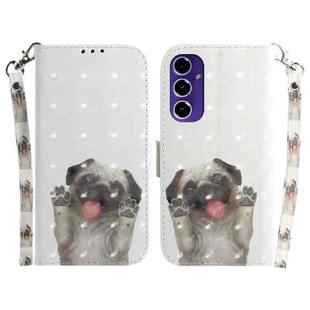 For Samsung Galaxy S24 FE 5G 3D Colored Horizontal Flip Leather Phone Case(Pug)