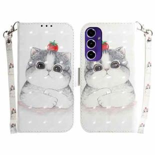 For Samsung Galaxy S24 FE 5G 3D Colored Horizontal Flip Leather Phone Case(Cute Cat)