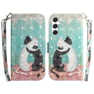 For Samsung Galaxy S25 5G 3D Colored Horizontal Flip Leather Phone Case(Black White Cat)