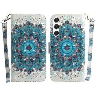 For Samsung Galaxy S25+ 5G 3D Colored Horizontal Flip Leather Phone Case(Peacock Wreath)