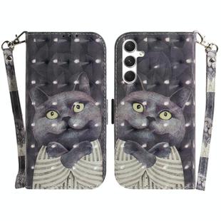 For Samsung Galaxy S25+ 5G 3D Colored Horizontal Flip Leather Phone Case(Hug Cat)