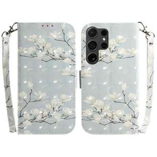For Samsung Galaxy S25 Ultra 5G 3D Colored Horizontal Flip Leather Phone Case(Magnolia)