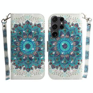 For Samsung Galaxy S25 Ultra 5G 3D Colored Horizontal Flip Leather Phone Case(Peacock Wreath)