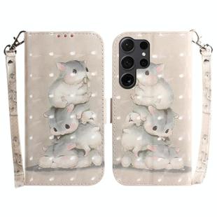 For Samsung Galaxy S25 Ultra 5G 3D Colored Horizontal Flip Leather Phone Case(Squirrels)