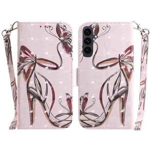For Samsung Galaxy S25 FE 5G 3D Colored Horizontal Flip Leather Phone Case(Butterfly High-heeled)