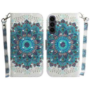 For Samsung Galaxy S25 FE 5G 3D Colored Horizontal Flip Leather Phone Case(Peacock Wreath)