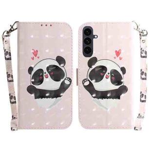 For Samsung Galaxy S25 FE 5G 3D Colored Horizontal Flip Leather Phone Case(Heart Panda)