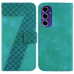 For Samsung Galaxy S24 FE 5G Seven-shaped Embossed Leather Phone Case(Green)