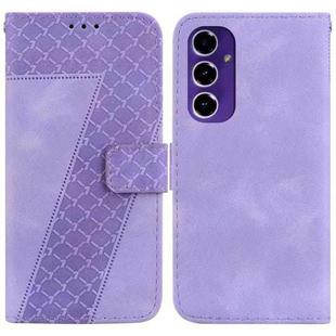 For Samsung Galaxy S24 FE 5G Seven-shaped Embossed Leather Phone Case(Purple)