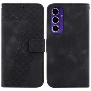 For Samsung Galaxy S24 FE 5G Seven-shaped Embossed Leather Phone Case(Black)