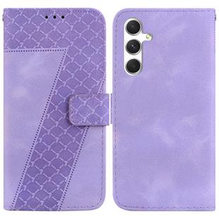For Samsung Galaxy S25+ 5G Seven-shaped Embossed Leather Phone Case(Purple)