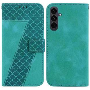 For Samsung Galaxy S25 FE 5G Seven-shaped Embossed Leather Phone Case(Green)