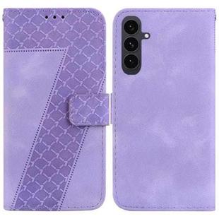 For Samsung Galaxy S25 FE 5G Seven-shaped Embossed Leather Phone Case(Purple)