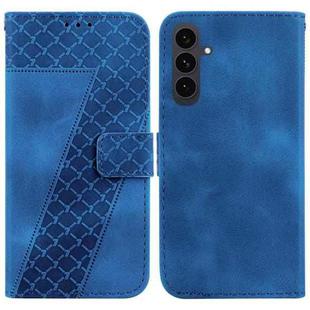 For Samsung Galaxy S25 FE 5G Seven-shaped Embossed Leather Phone Case(Blue)