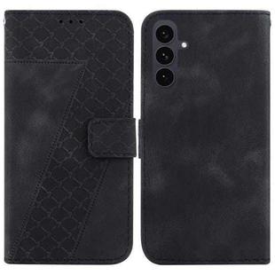 For Samsung Galaxy S25 FE 5G Seven-shaped Embossed Leather Phone Case(Black)