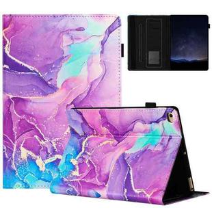 For iPad Air / Air 2 / 9.7 2018 Marble Litchi Leather Smart Tablet Case(Purple)