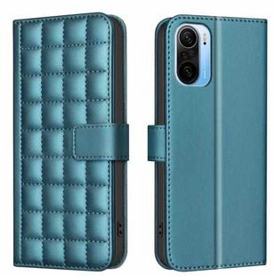 For Xiaomi Poco F3 / Mi 11i Square Texture Leather Phone Case(Green)