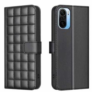 For Xiaomi Poco F3 / Mi 11i Square Texture Leather Phone Case(Black)