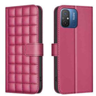 For Xiaomi Poco C55 / Redmi 12C Square Texture Leather Phone Case(Red)