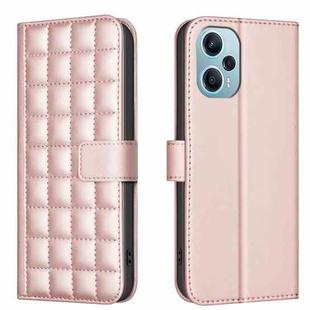 For Xiaomi Poco F5 5G Square Texture Leather Phone Case(Rose Gold)