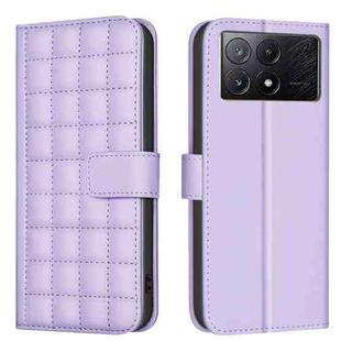 For Xiaomi Poco X6 Pro / Redmi K70E Square Texture Leather Phone Case(Purple)