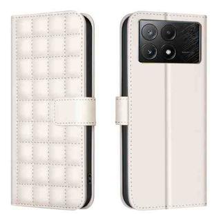 For Xiaomi Poco X6 Pro / Redmi K70E Square Texture Leather Phone Case(Beige)