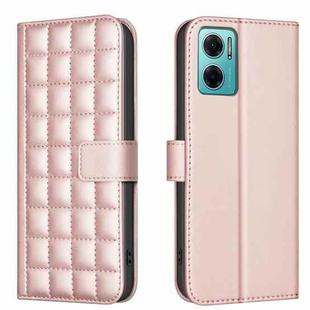 For Redmi 10 5G / Note 11E Square Texture Leather Phone Case(Rose Gold)
