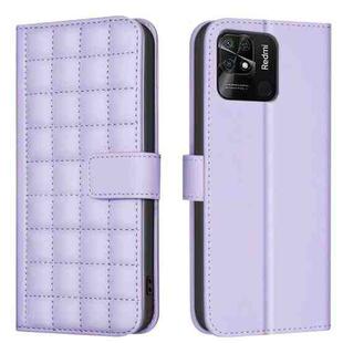 For Redmi 10C Square Texture Leather Phone Case(Purple)