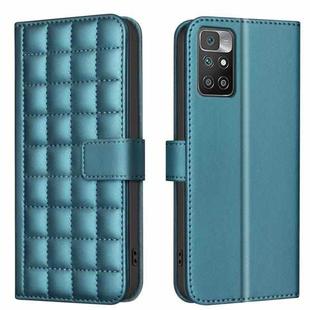 For Redmi 10 2022 / Note 11 4G Square Texture Leather Phone Case(Green)