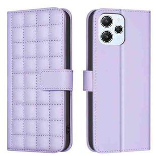 For Redmi 12 4G Square Texture Leather Phone Case(Purple)