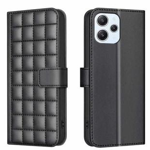 For Redmi 12 4G Square Texture Leather Phone Case(Black)