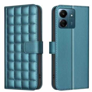 For Redmi 13C Square Texture Leather Phone Case(Green)