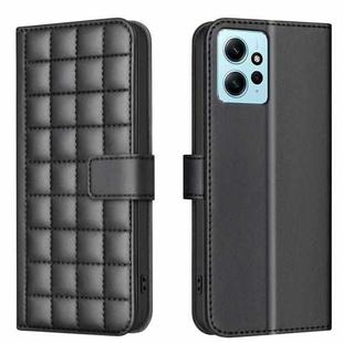 For Redmi Note 12 4G Global Square Texture Leather Phone Case(Black)