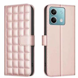 For Redmi Note 13 4G Global Square Texture Leather Phone Case(Rose Gold)