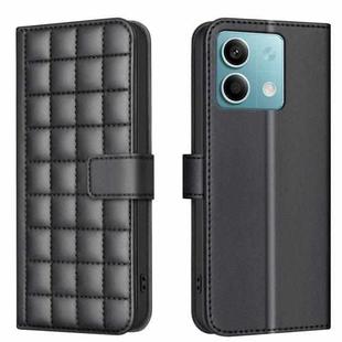 For Redmi Note 13 4G Global Square Texture Leather Phone Case(Black)