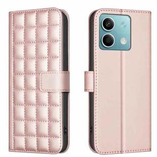 For Redmi Note 13 5G Square Texture Leather Phone Case(Rose Gold)