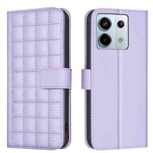 For Redmi Note 13 Pro 5G Square Texture Leather Phone Case(Purple)